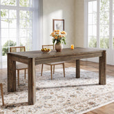 63" Dining Table, Solid Wood Kitchen Table with Heavy Duty Legs for 6 People 3