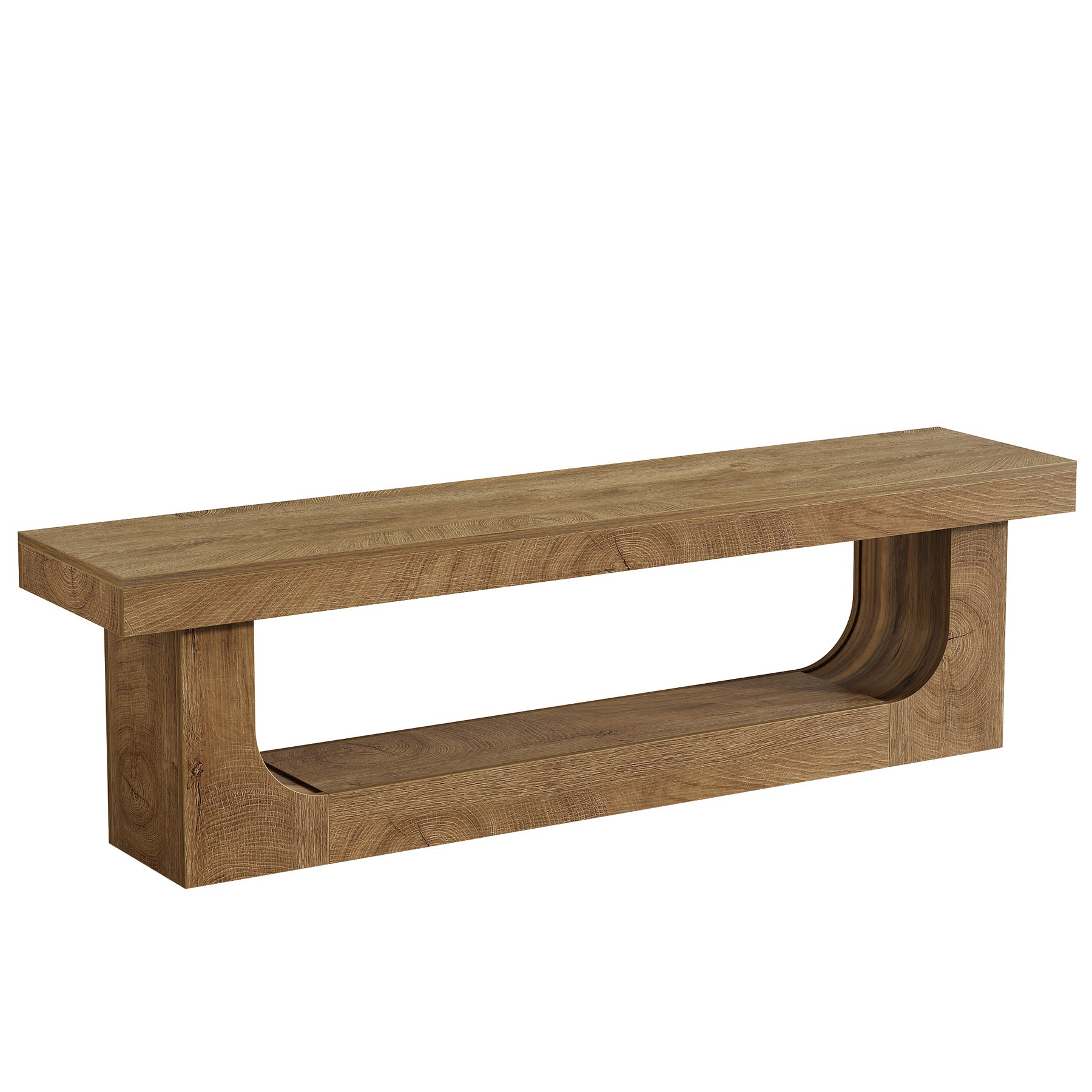 63" Entryway Bench, Large 2-Tier Hallway Foyer Shoe Bench with Storage