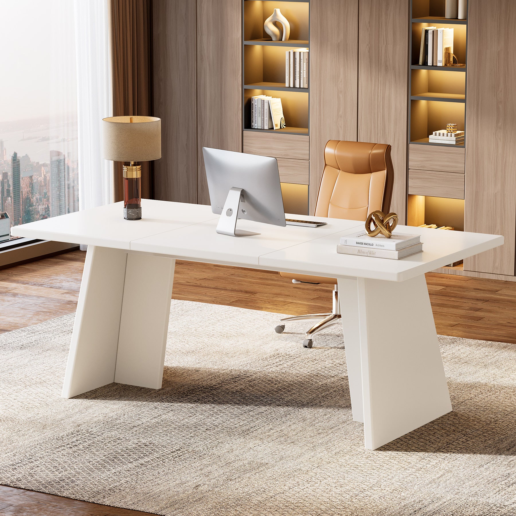 63" Executive Desk, Office Computer Meeting Table with Robust Pedestal