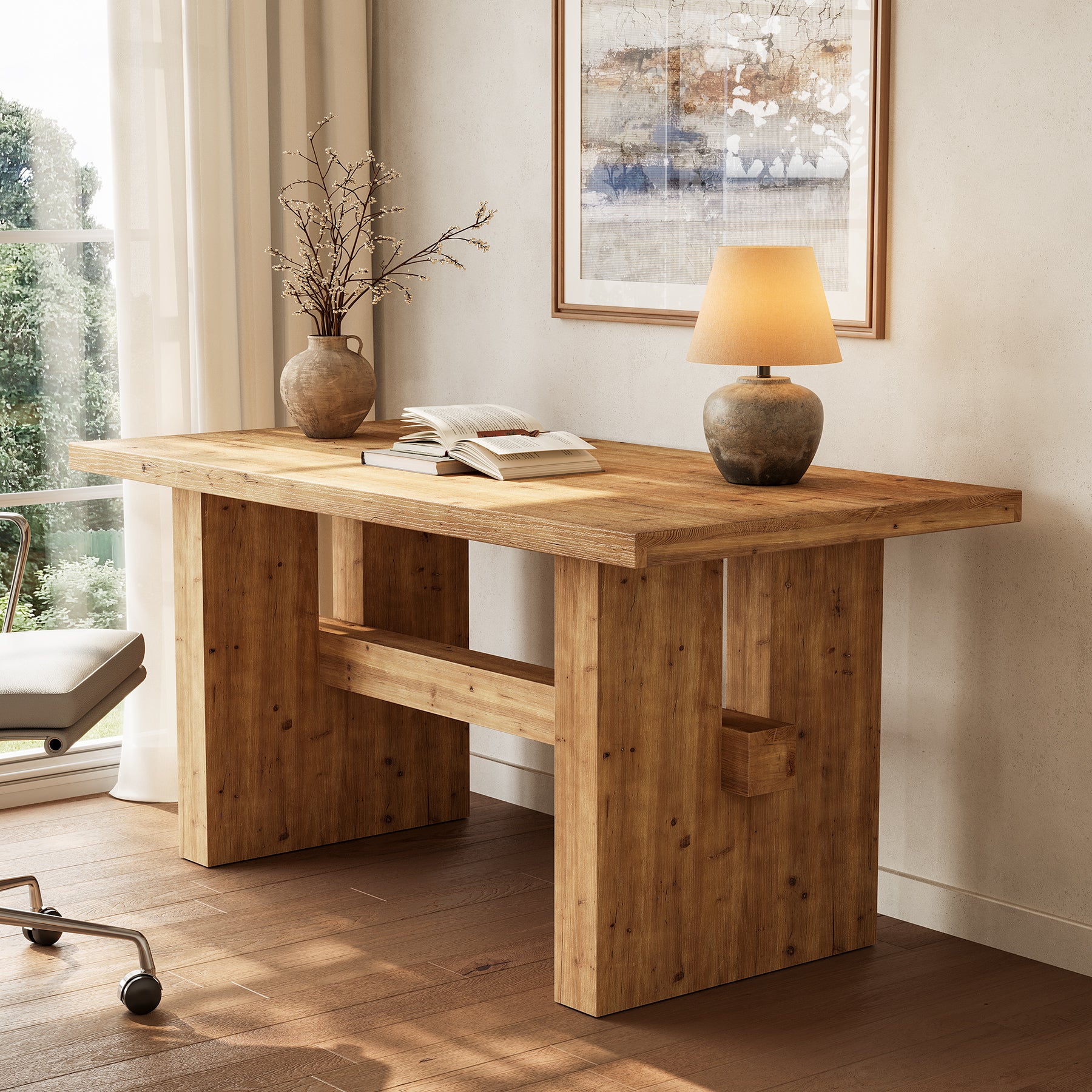 63" Executive Desk, Wood Office Computer Desk for Home Office