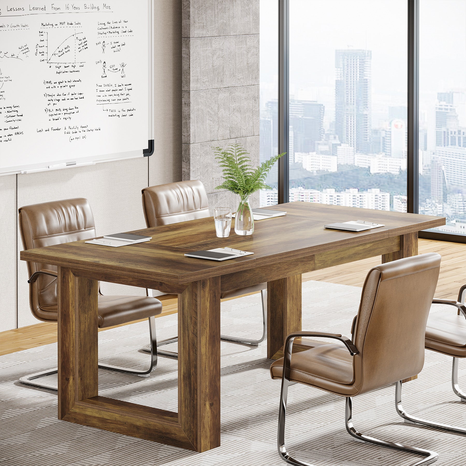 63" Executive Desk, Wooden Computer Desk Workstation Table