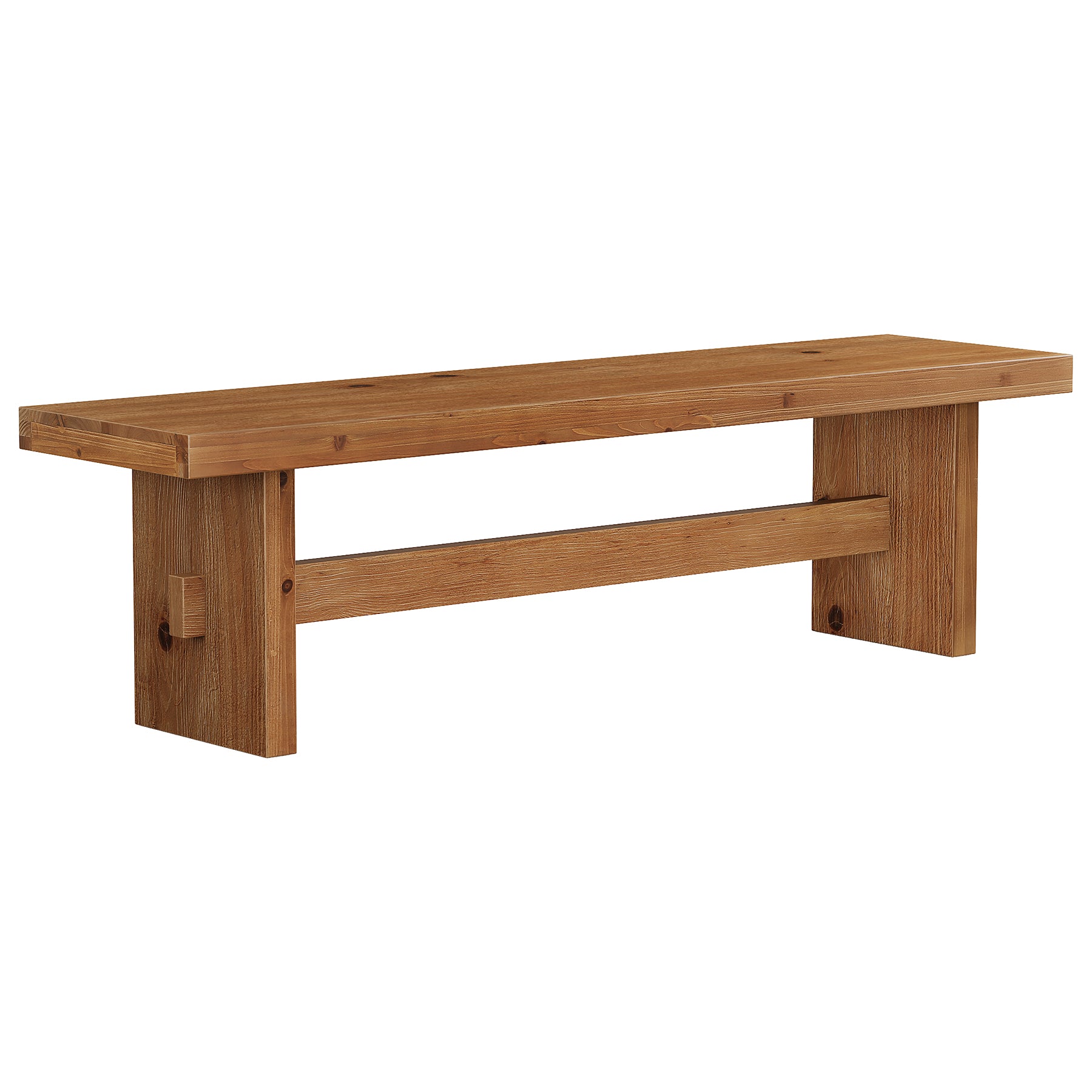 63" Farmhouse Entryway Bench, Solid Wood Indoor End of Bed Bench