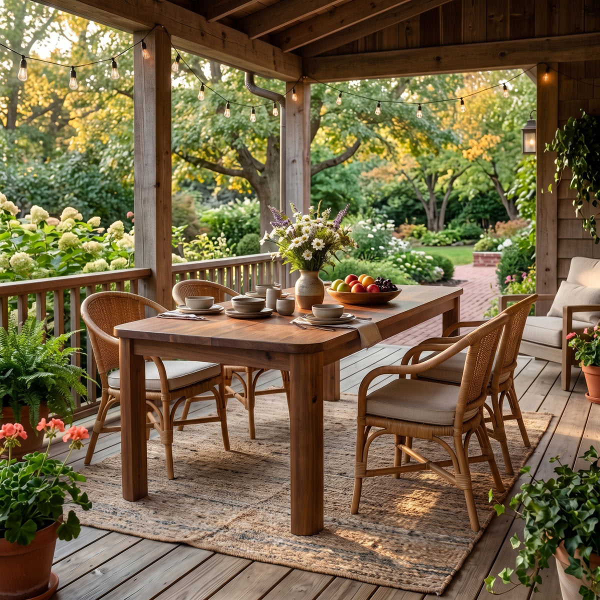 63" Solid Wood Dining Table, Rectangular Rounded Edge Farmhouse Kitchen Table