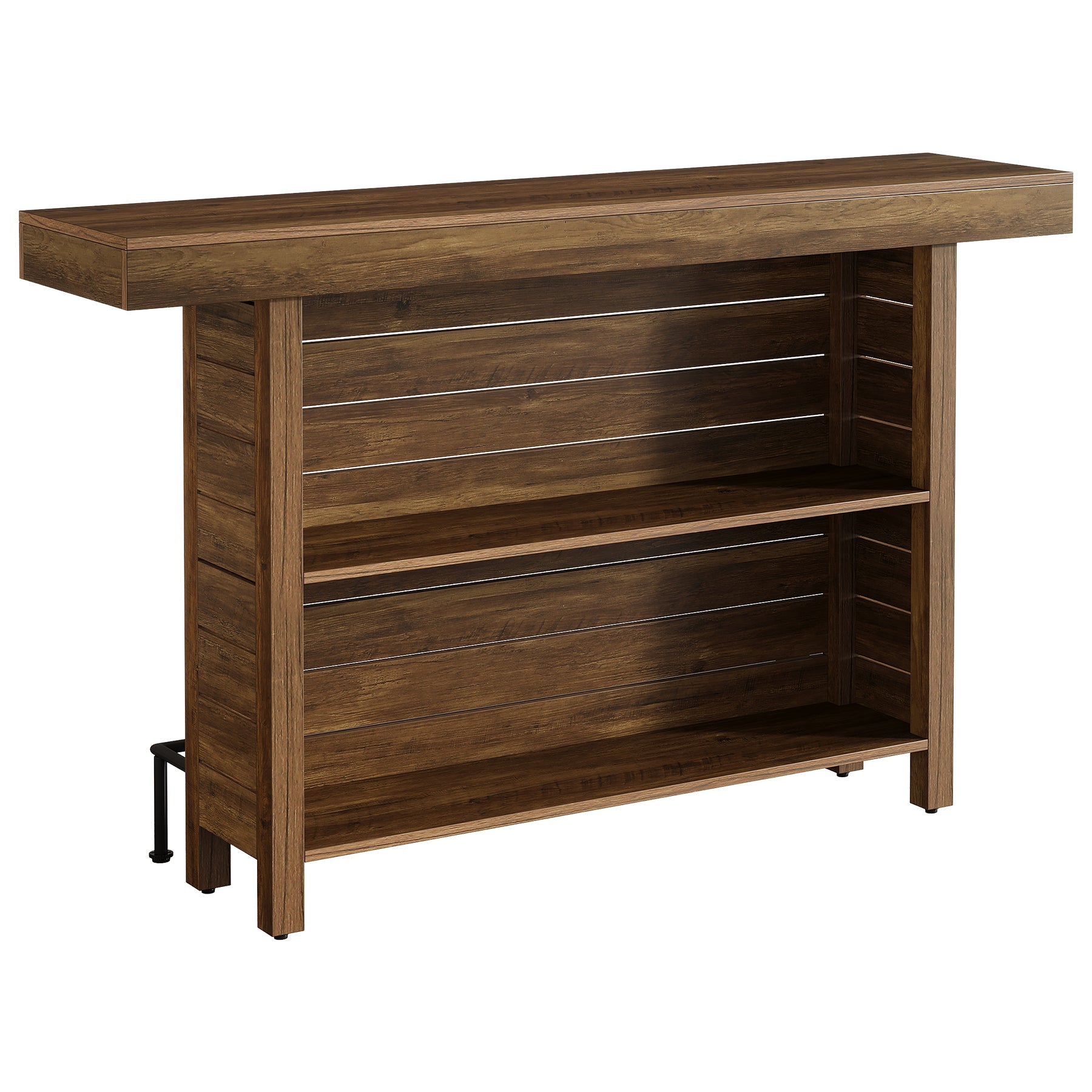 63" Industrial Bar Table, 3-Tier Home Bar Unite Pub Table with Metal Footrest