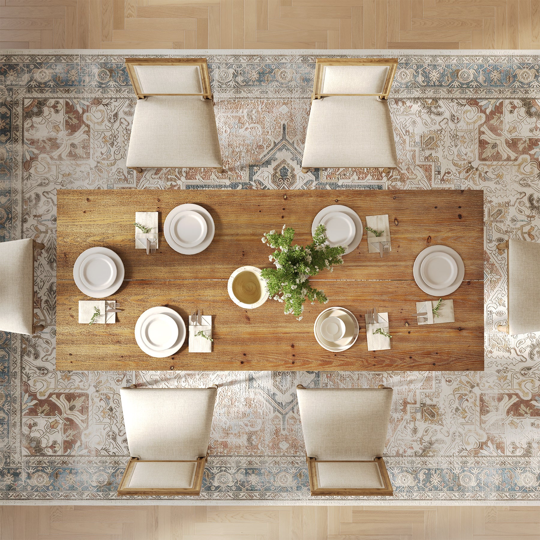 63" Industrial Dining Table, Solid Wood Rectangular Kitchen Table for 4-6 People