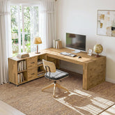 63" L Shaped Desk, Executive Office Desk with with Storage 3