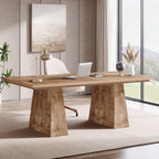 63" Modern Executive Desk, Large Office Computer Desk with Sturdy Double Pedestal