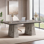 63" Modern Executive Desk, Large Office Computer Desk with Sturdy Double Pedestal