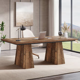 63" Modern Executive Desk, Large Office Computer Desk with Sturdy Double Pedestal 3
