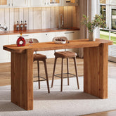 63" Solid Wood Bar Table, Rectangular Counter Height Pub Table Home Bar Table 3