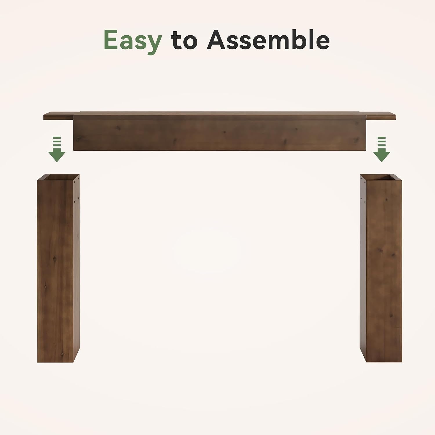 63"Solid Wood Console Table,  Farmhouse Sofa Table Behind Couch for Entryway