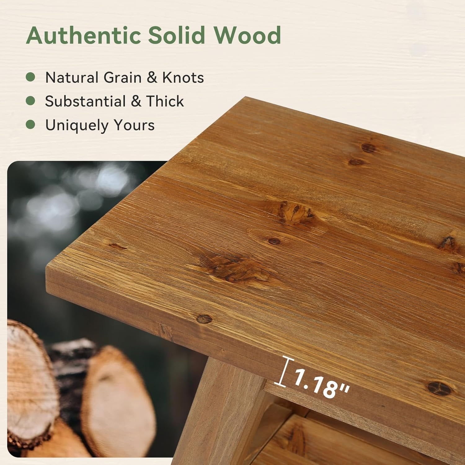 63" Solid Wood Entryway Bench, Hallway Shoe Bench with Storage Shelf