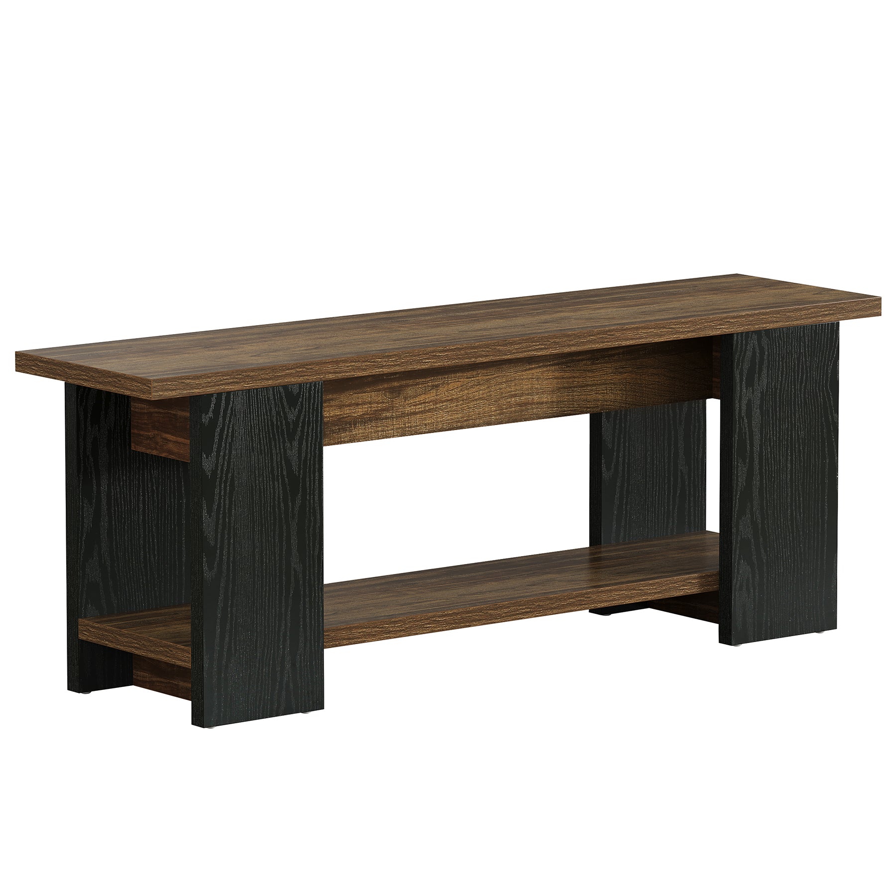 63" TV Stand Console, Farmhouse Entertainment Center with Open Shelves for 55-75-Inch TVs