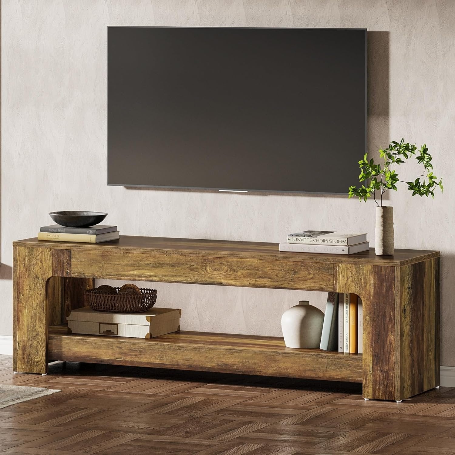 63" TV Stand, Entertainment Center Television Console for up to 75-Inch TVs