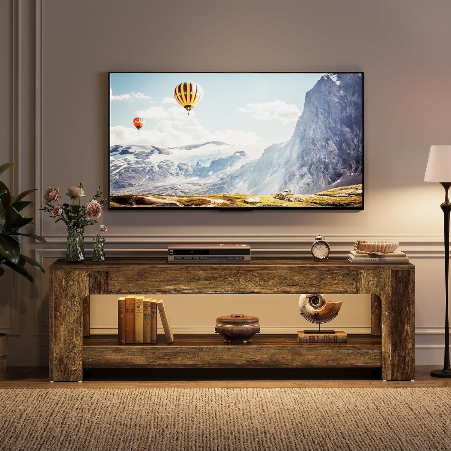 63" TV Stand, Entertainment Center Television Console for up to 75-Inch TVs