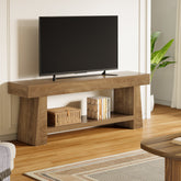 63" TV Stand, Farmhouse Entertainment Center with 2-Tier Shelf for 55"-75" TVs 3