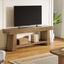 63" TV Stand, Farmhouse Entertainment Center with 2-Tier Shelf for 55"-75" TVs