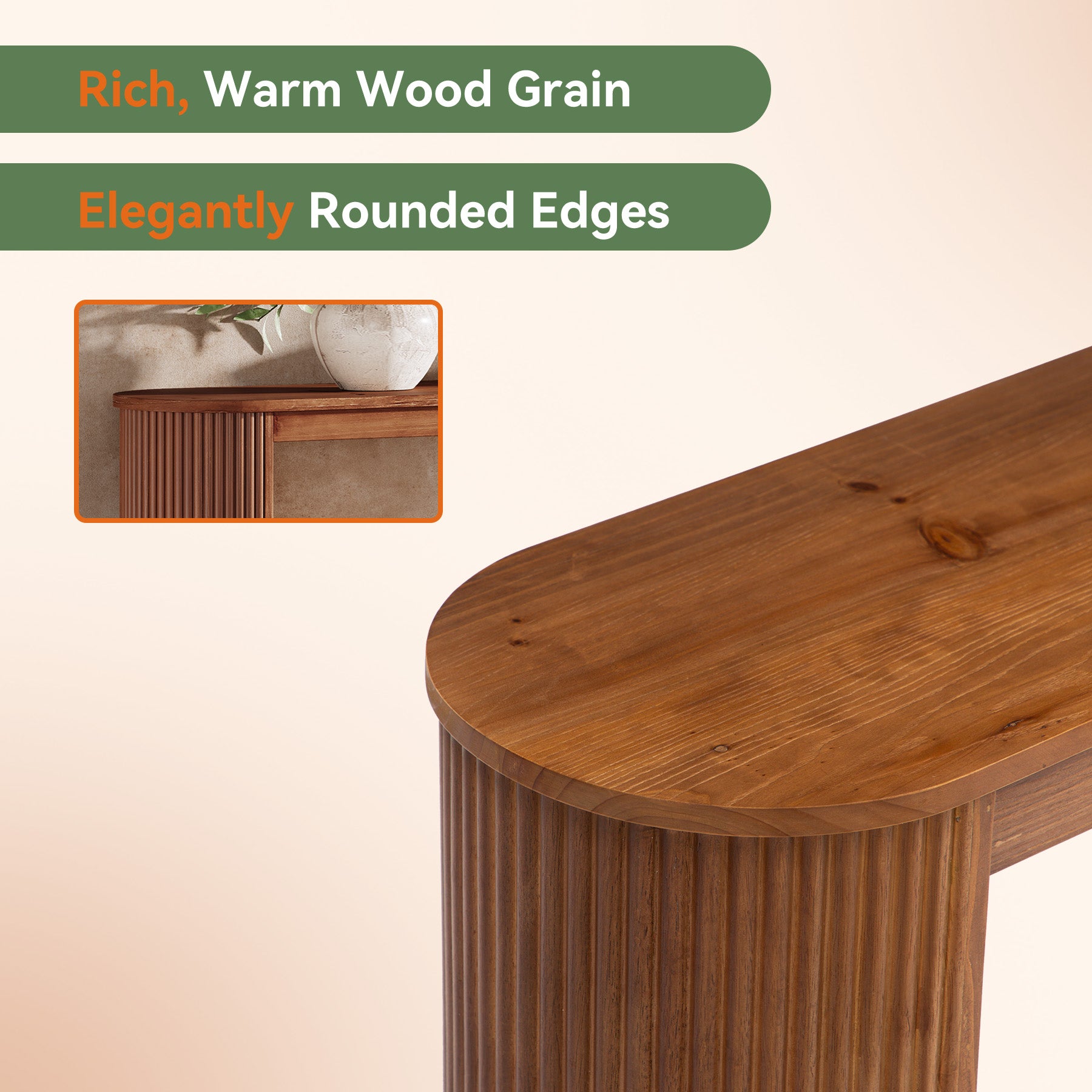 63" Wood Console Table, Farmhouse 2-Tier Sofa Entryway Table for Living Room