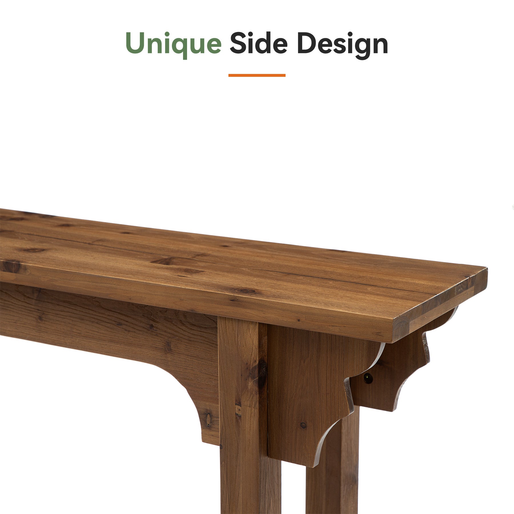 63" Wood Console Table, Mid-Century Entryway Table Sofa Table for Hallway