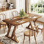 63" Wood Dining Table, Farmhouse Kitchen Dinner Table for 4-6 People