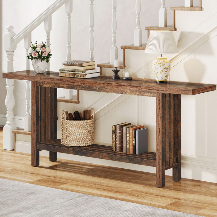 66.9" Console Table, Farmhouse Entryway Table Sofa Table Behind Couch Tribesigns