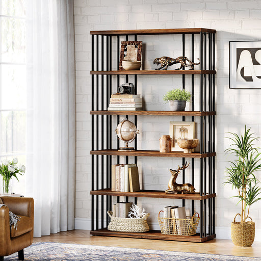 67" Bookshelf, Display Rack Etagere Storage Shelving Unit Tribesigns