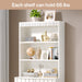 67" Bookshelf, Modern 5 Tier Wooden Bookcase with Doors Tribesigns