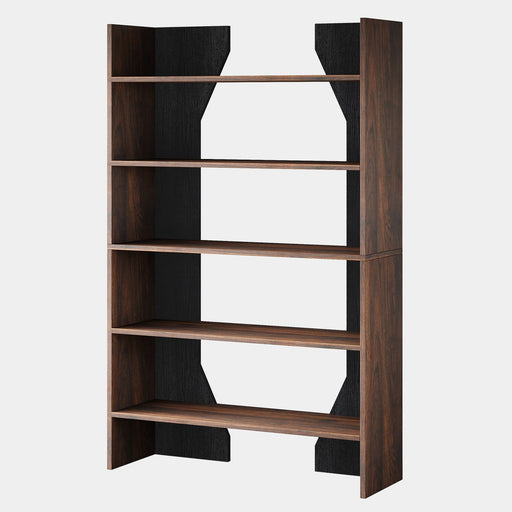 67" Wood Bookshelf, 5 - Tier Bookcase Etagere Display Rack with Open Storage Shelves Tribesigns