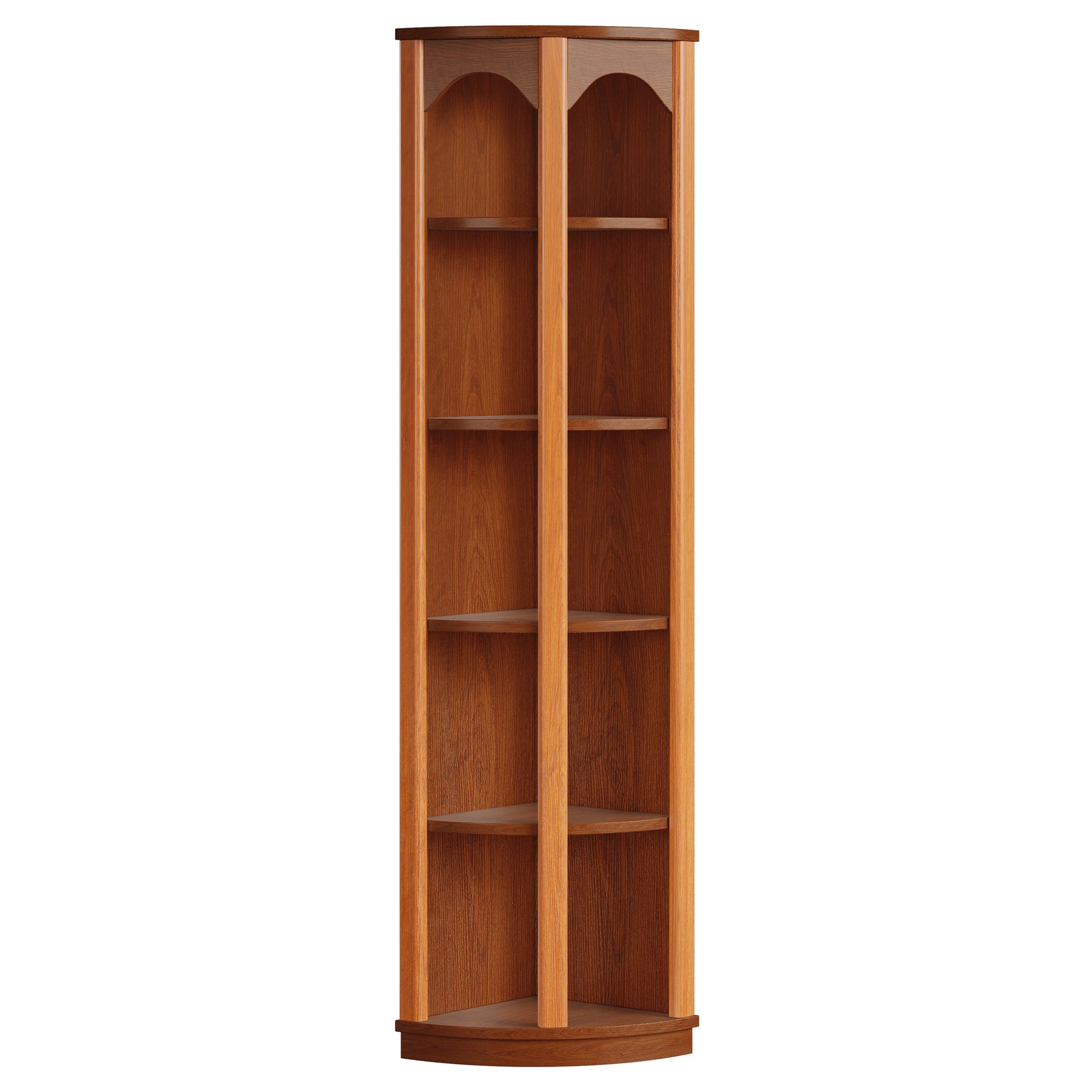 67" Corner Shelf, 5-Tier Bookcase Storage Rack with Unique Shape