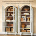 68" Bookshelf, 5 - Tier Arched Storage Cabinet Display Bookcase Tribesigns