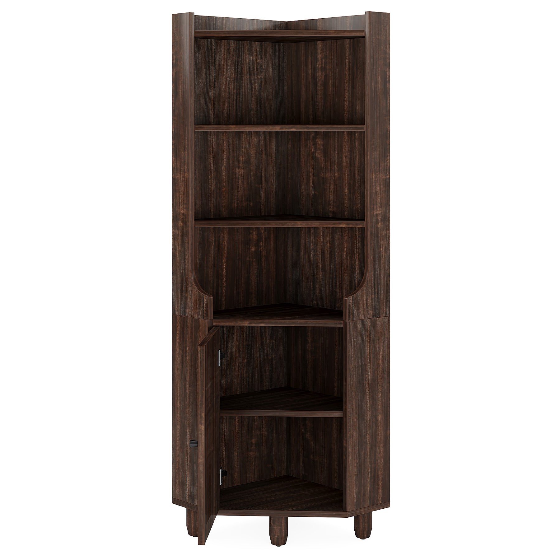 68" Corner Cabinet, Farmhouse Kitchen Storage Cabinet with Doors and Shelves