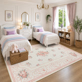 Boho Floral Area Rug,Washable Non-Slip Vintage Carpet for Living Room Bedroom 3
