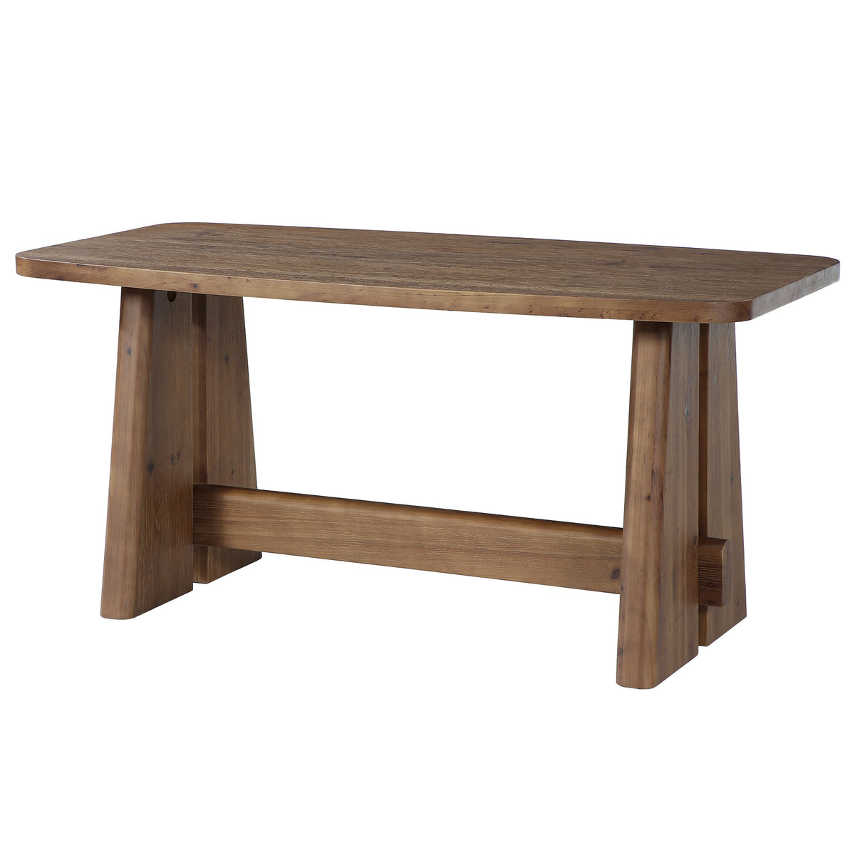 63" Farmhouse Solid Wood Executive Desk with Thick Tabletop, Home Office Desk