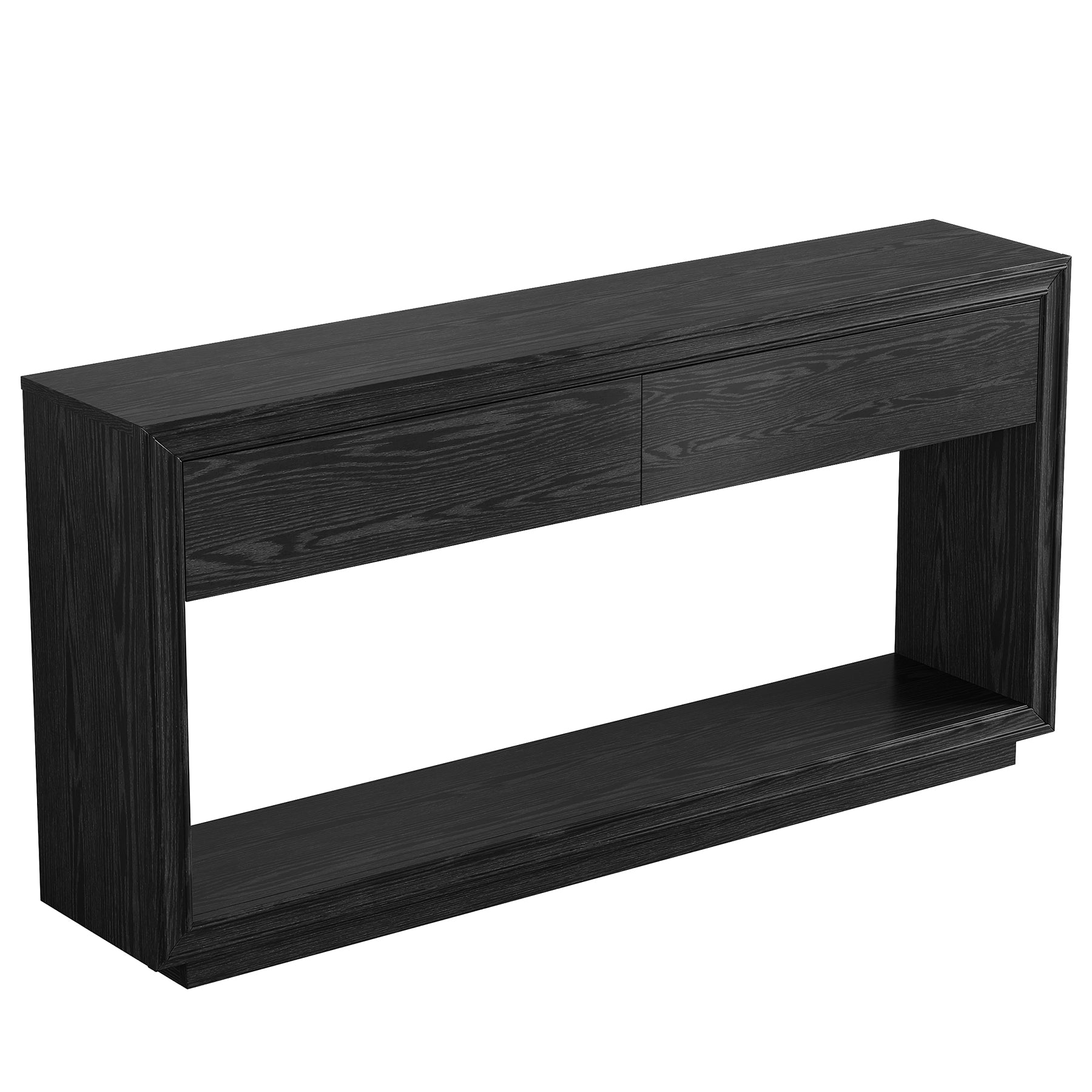 63" Farmhouse Console Table with 2 Drawers and Shelf, Wooden Entryway Sofa Table for Hallway, Foyer, or Behind Couch