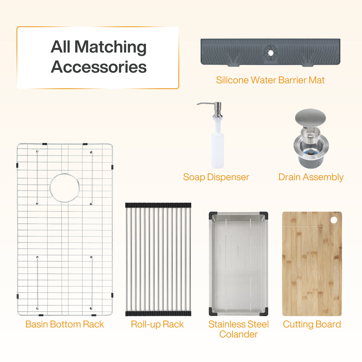 33x22 inch Drop In Kitchen Sink, 10" Deep Stainless Steel Sink with Multiple Accessories