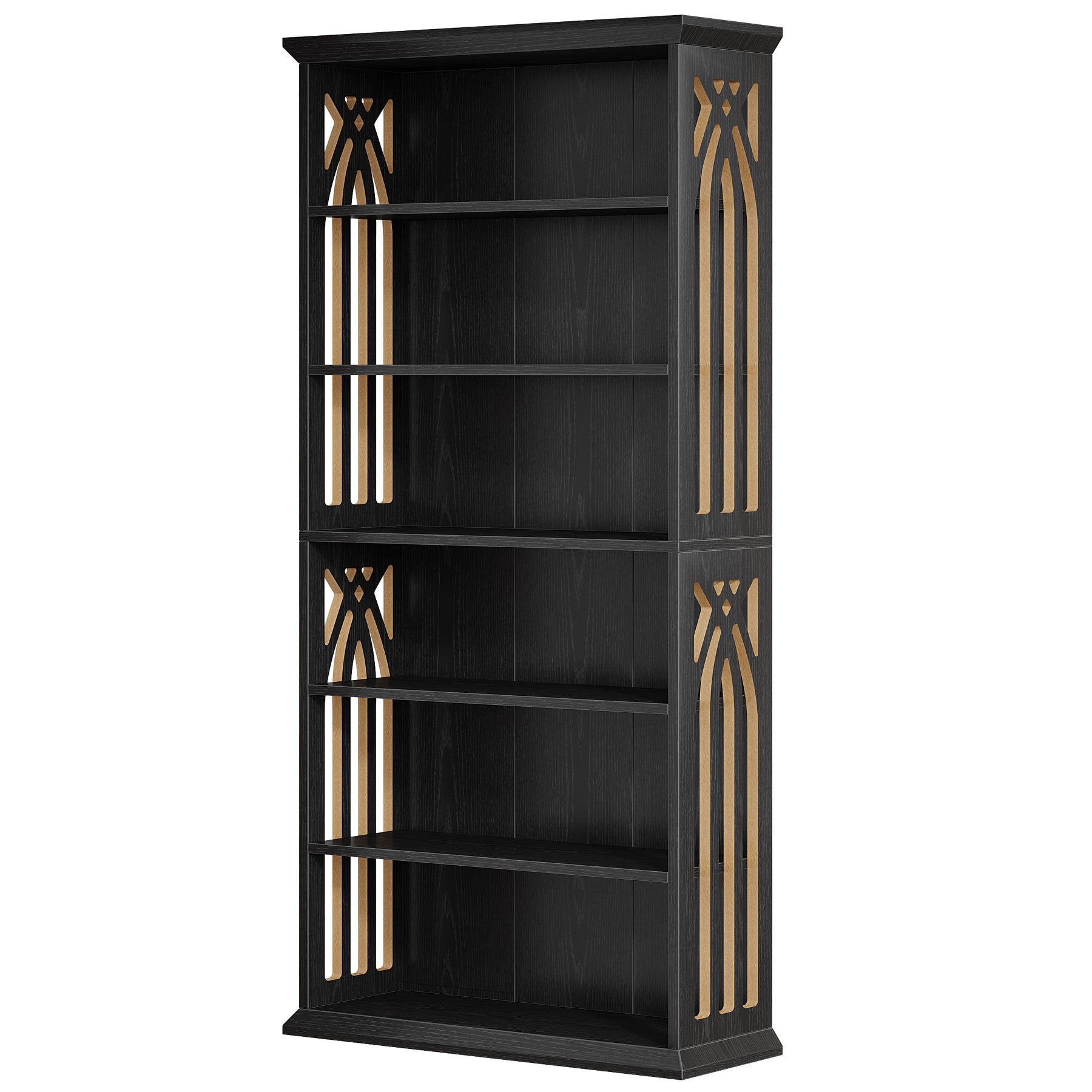 Tribesigns 71 Inch 4-Tier S-Shaped Bookcase - Thumbnail 4