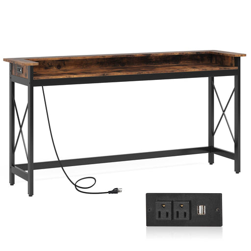 Console Table, 70.9" Sofa Table with Outlets and USB Ports Tribesigns
