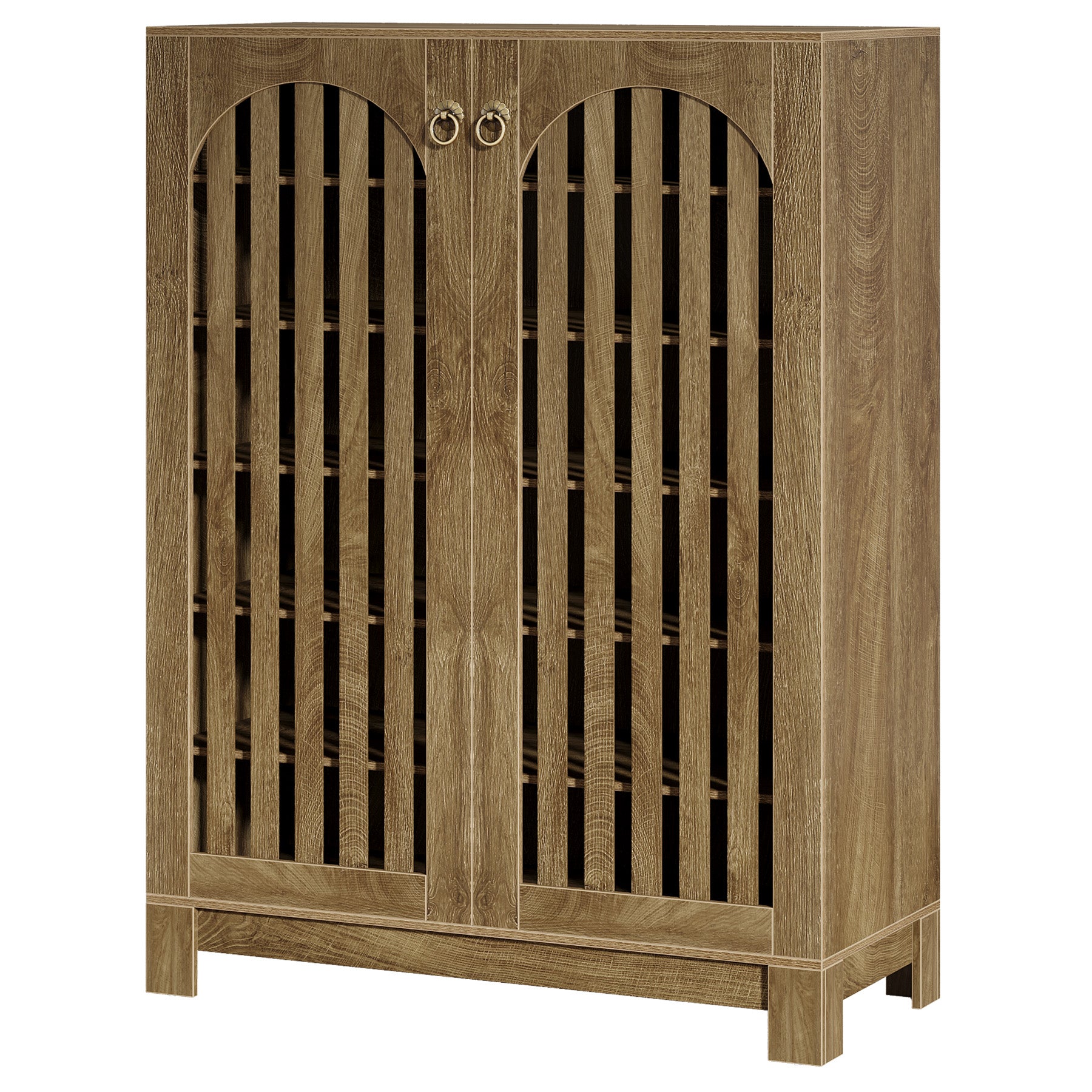 6-Tier Shoe Cabinet, Entryway Shoe Storage Rack with Airy Doors