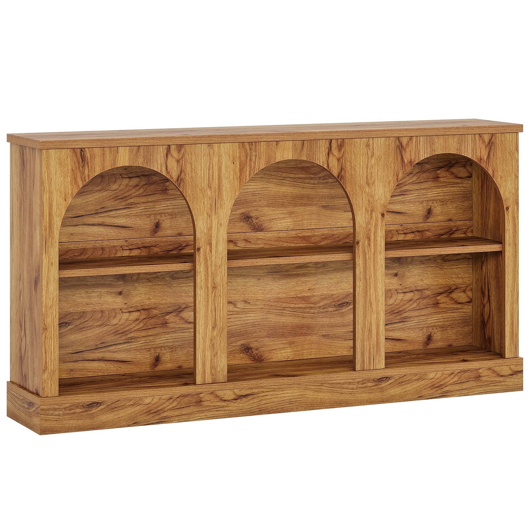 63" Console Table, Farmhouse Entryway Table with 3 Tier Storage