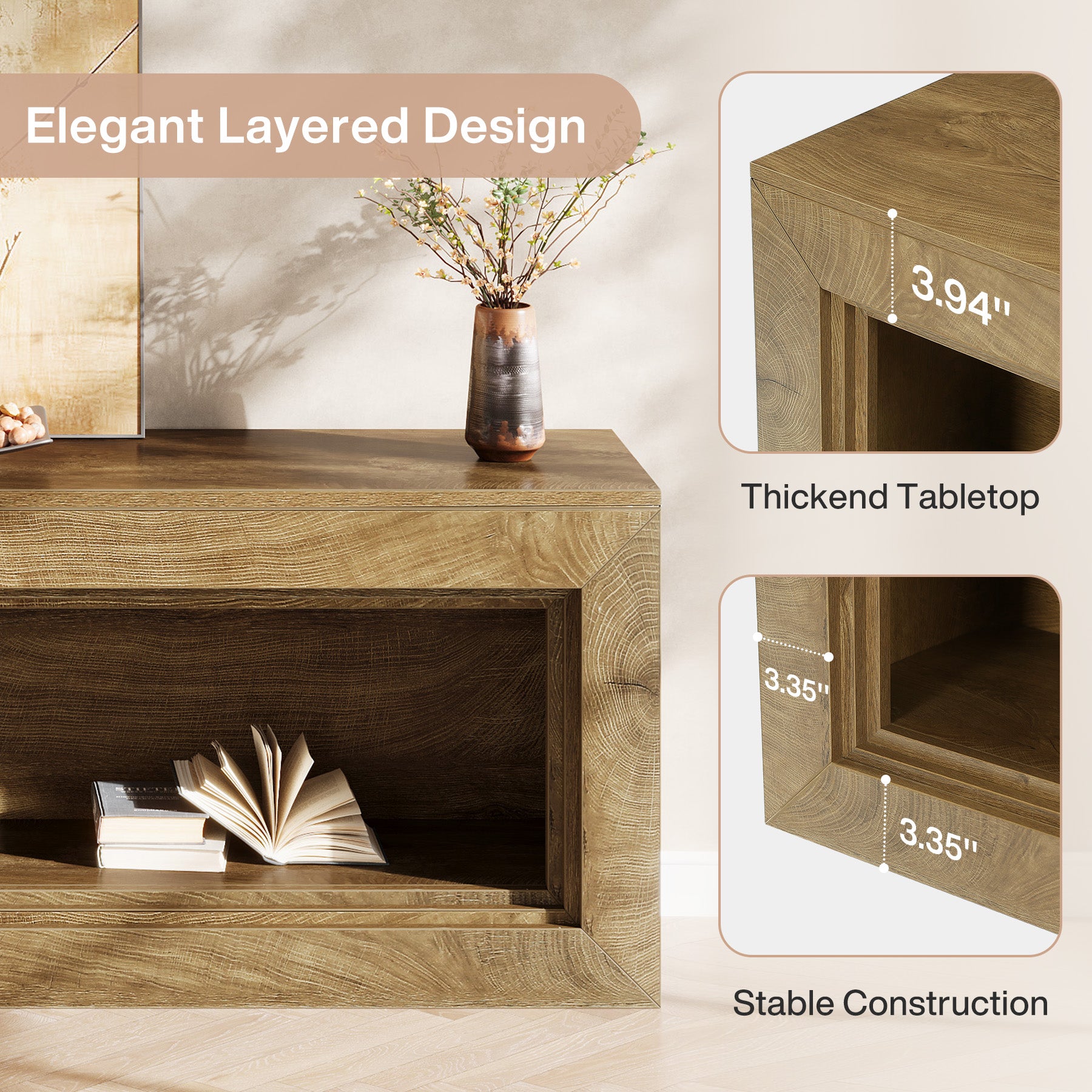 63" TV Stand for TV up to 75", Entertainment Center Stand with Storage Shelves