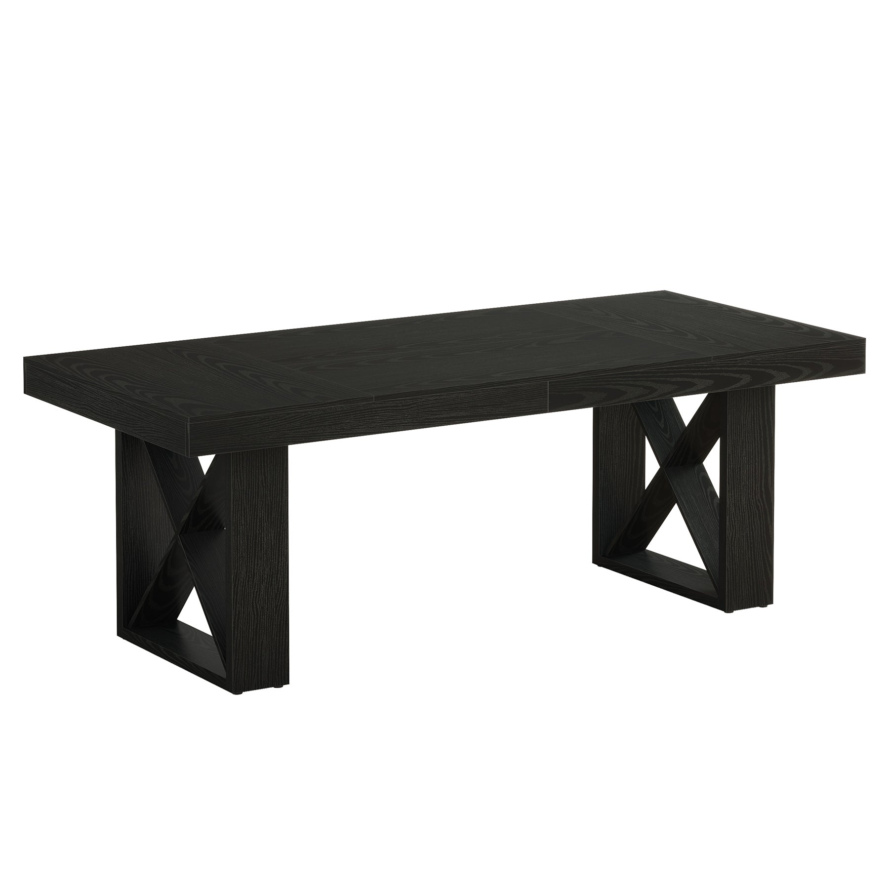 Rectangle Dining Table, 63" Farmhouse Kitchen Table for 4-6 People