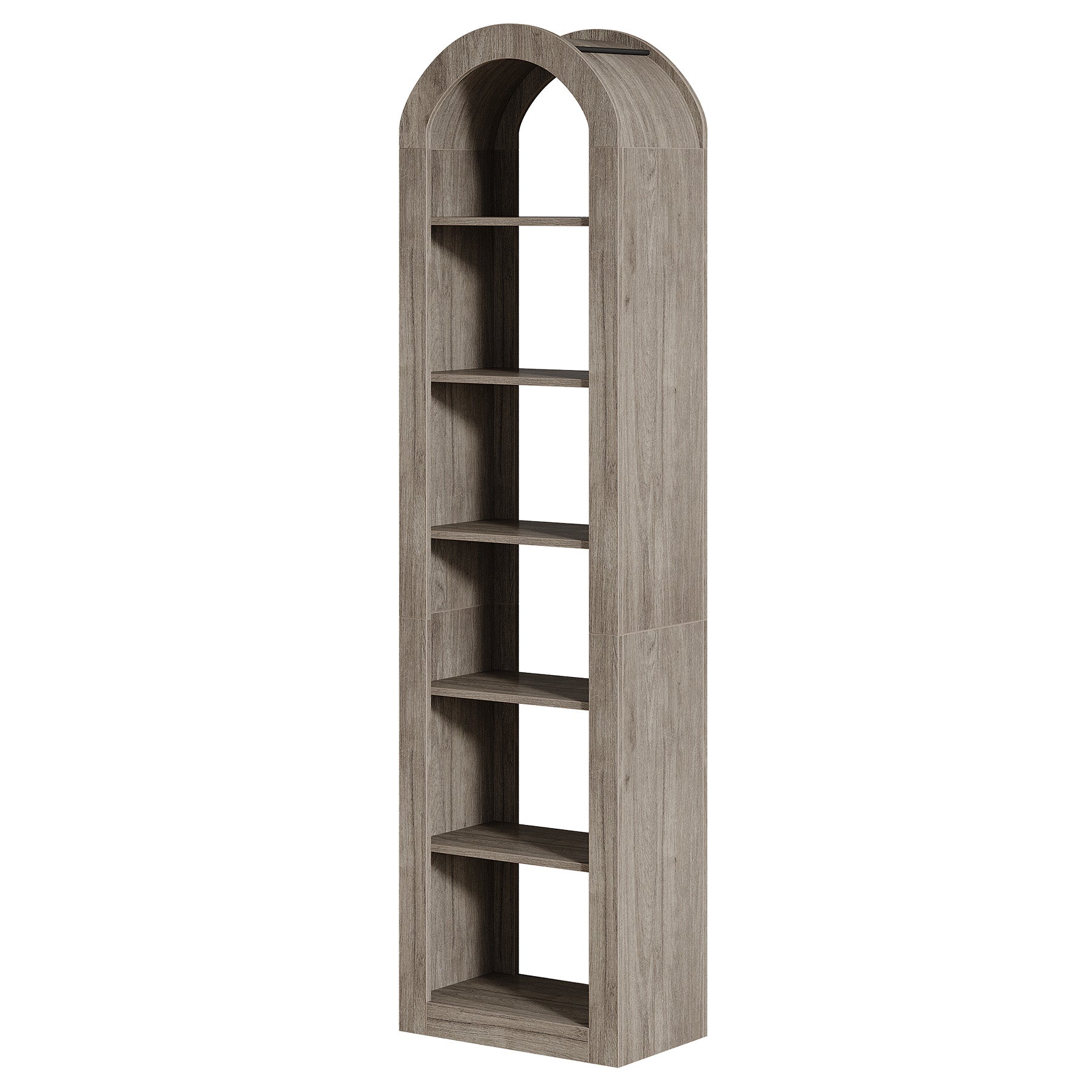 74.8" Arched Bookshelf, 6-Tier Narrow Open Bookcase Display Shelf