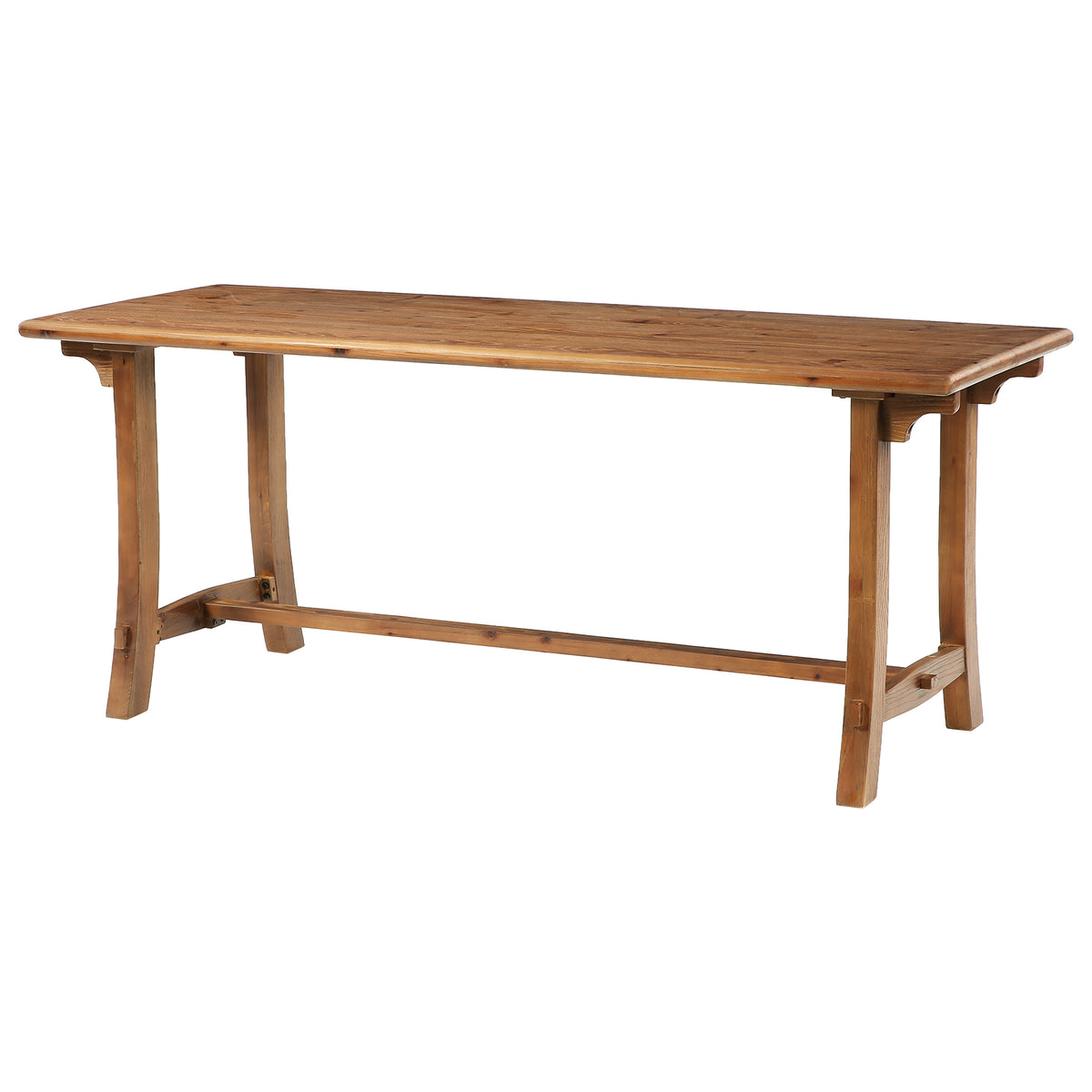 71" Farmhouse Trestle Dining Table for 6-8, Solid Wood Rectangle Kitchen Table