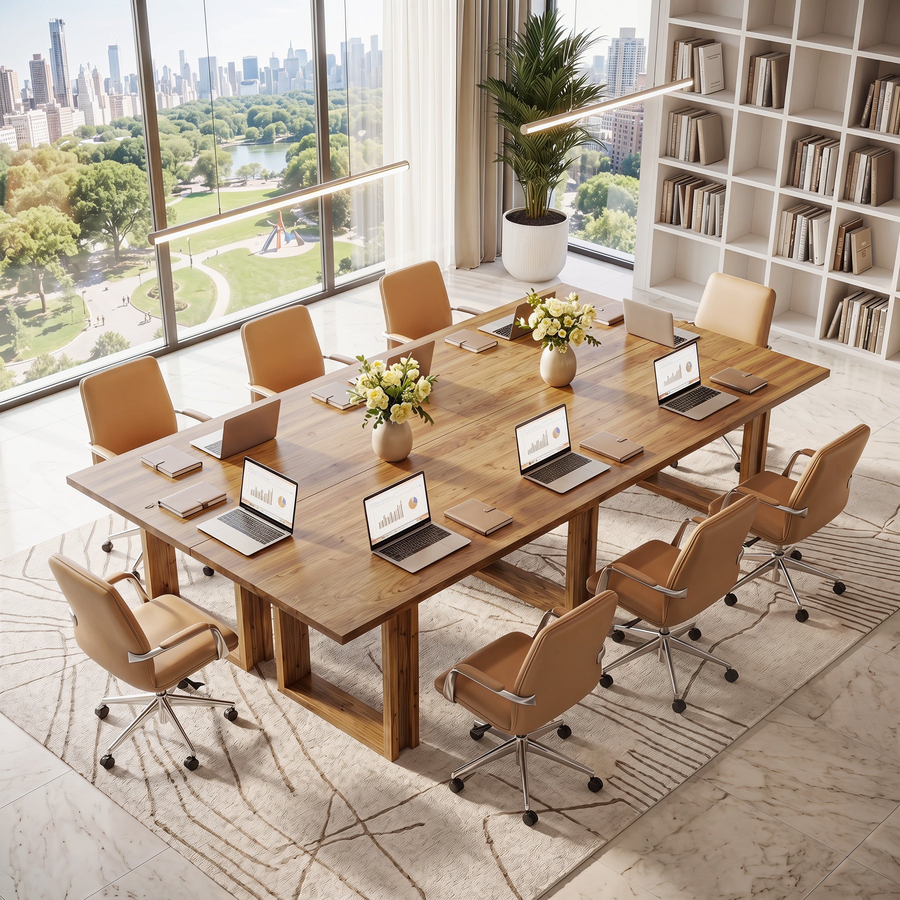 Tribesigns 63-Inch Executive Desk, Large Solid Wood Desk for Home Office