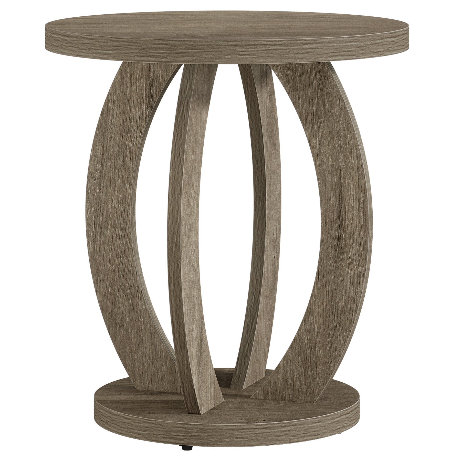 Round End Table, Accent Side Table with Storage for Small Space