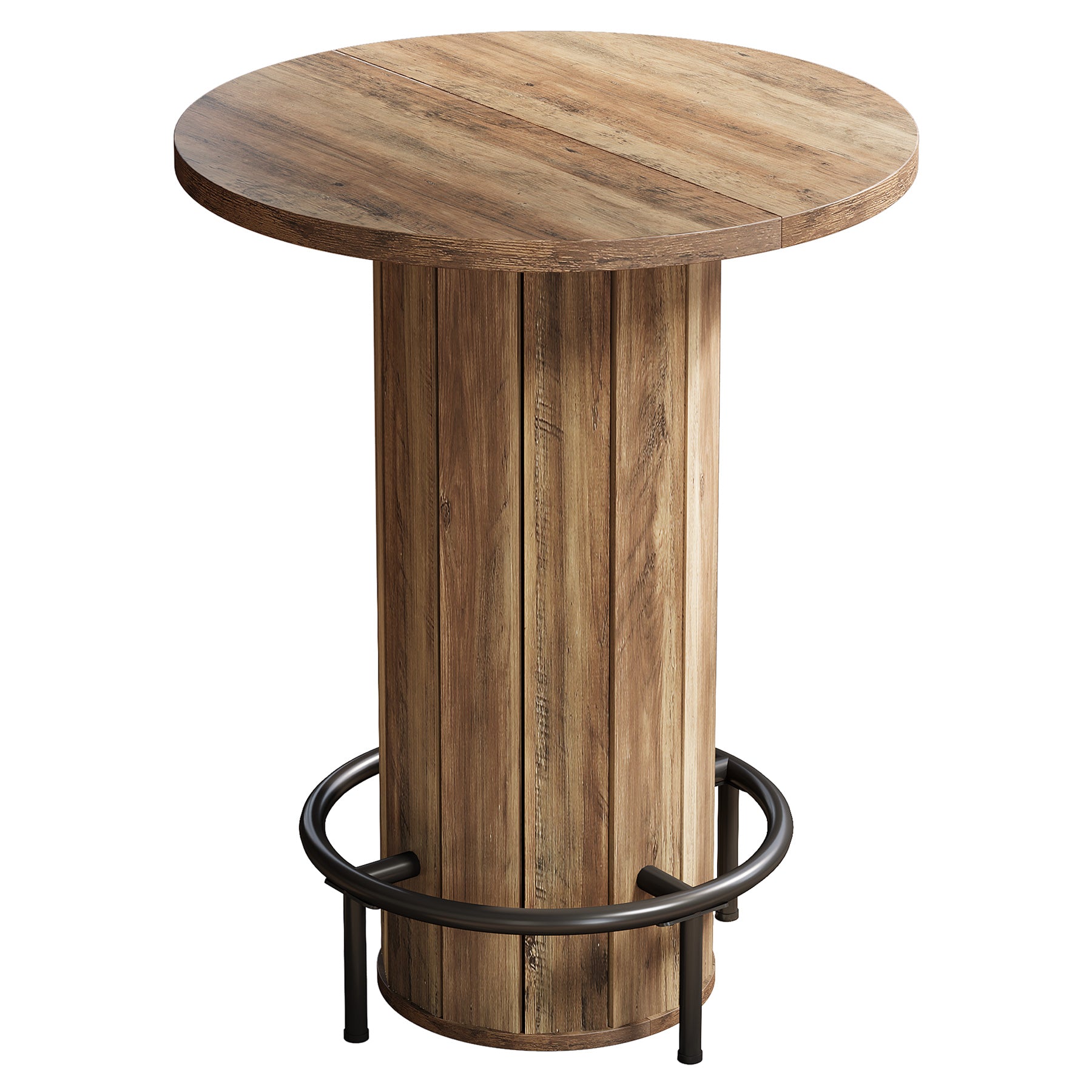 31" Bar Table, Round Bistro Pub Table with Footrest for Dining Coffee Cocktail(Only Table)