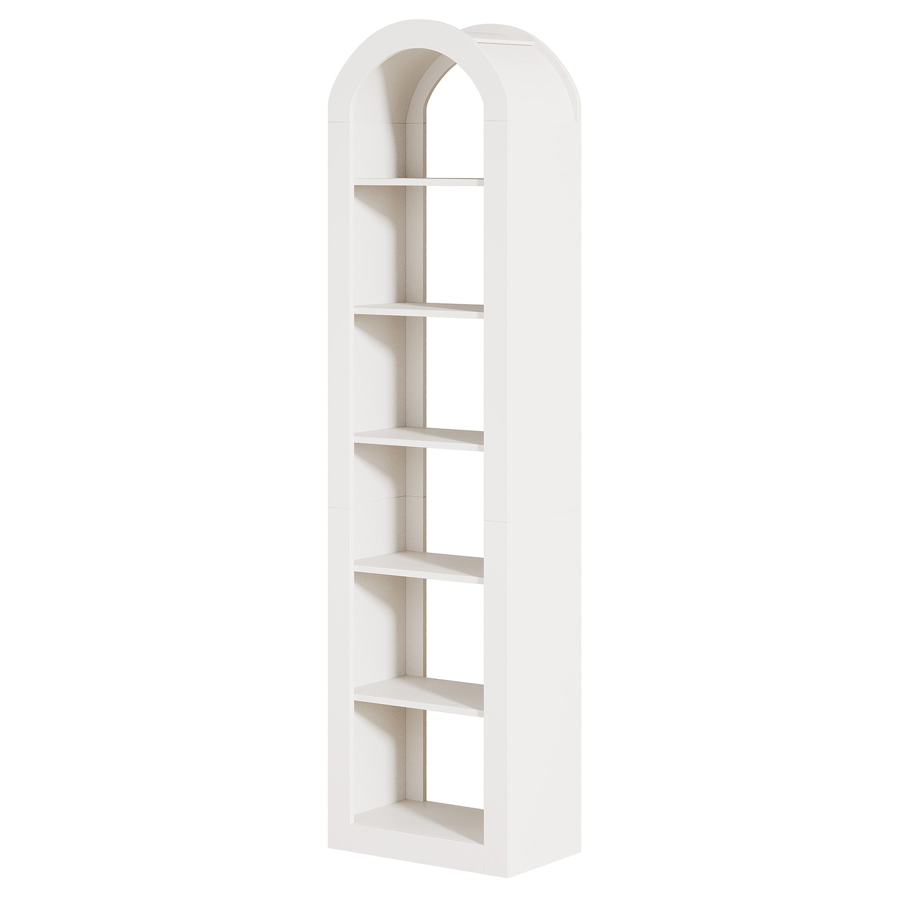74.8" Arched Bookshelf, 6-Tier Narrow Open Bookcase Display Shelf
