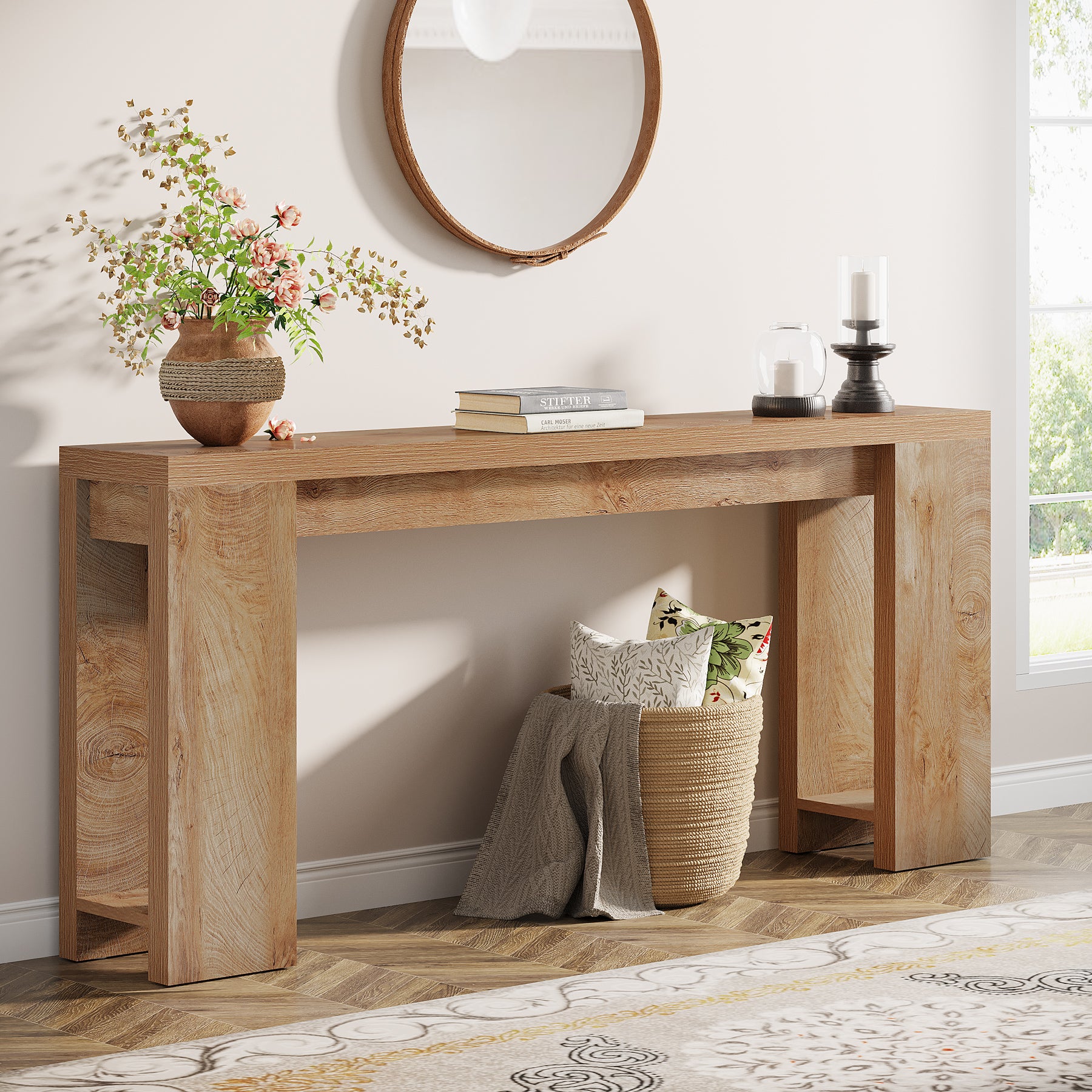 Tribesigns 70.9" Extra Long Console Table, Farmhouse Narrow Sofa Table for Entryway