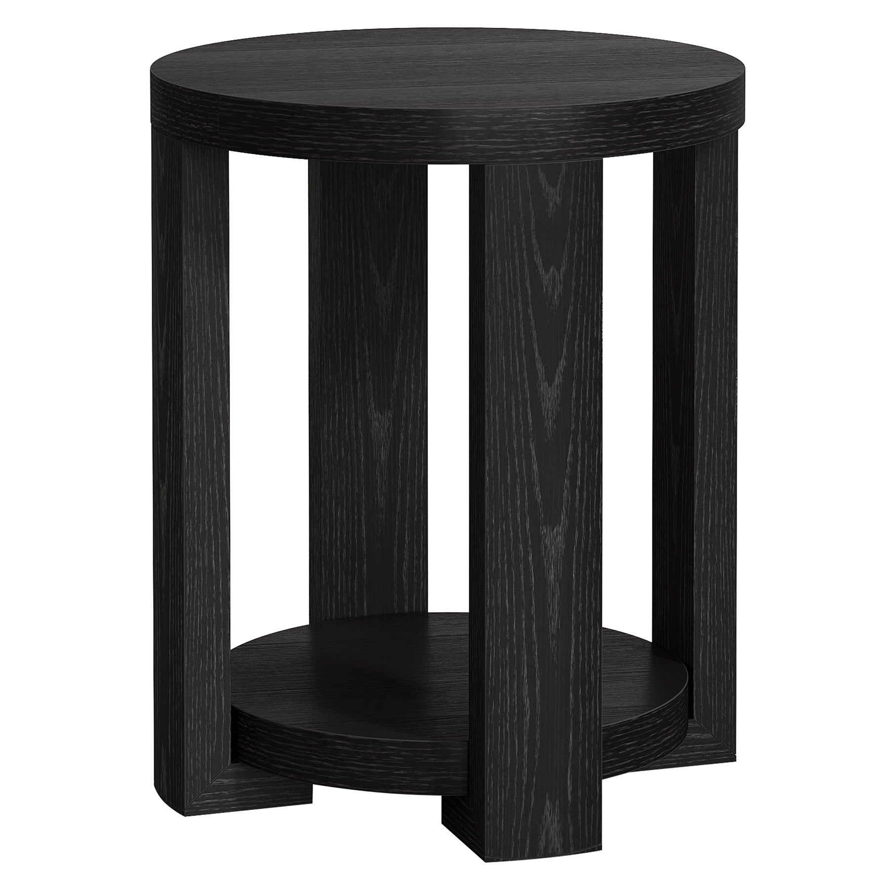 19.6" Side Table, 2-Tier Round End Table Bedside Table