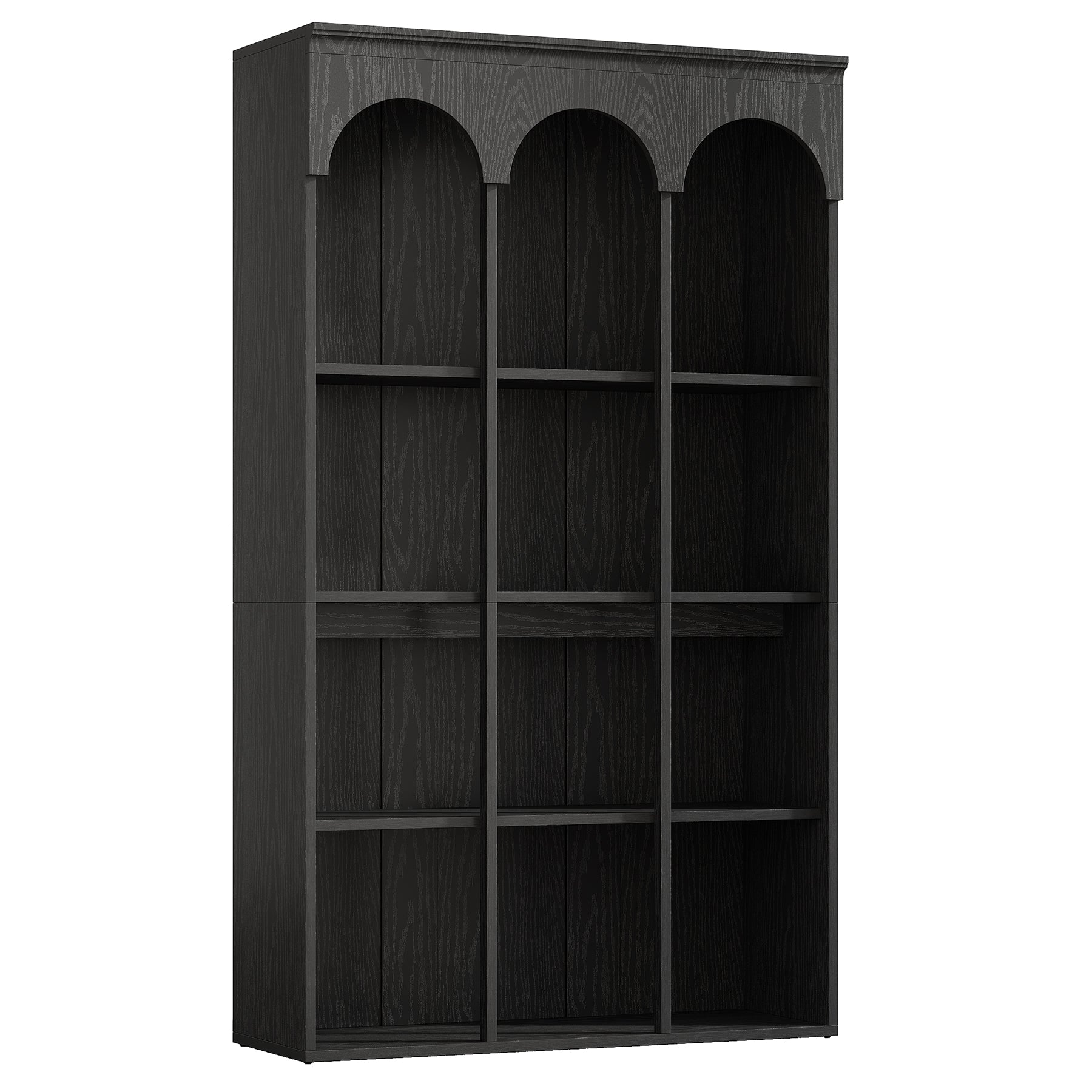 71" Tall Arched Bookshelf, 5-Tier Freestanding Bookcase Display Rack